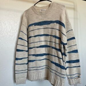 Zara Striped Blue and Cream Sweater